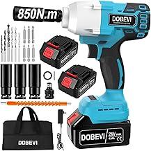 Kit Chave De Impacto Eletrica Parafusadeira 850N.m 4000 Rpm Chave De Impacto Eletrica Parafusadeira Com 2 4000Mah Baterias Para Autos E Construção