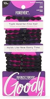Goody Forever Ouchless – 10 unidades, preto – cabelo médio a grosso – acessórios de cabelo para mulheres e meninas