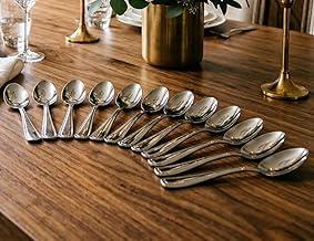 Kit 12 Colheres de Mesa em Aço Inox Linha Beta – Conjunto de Colheres de Sopa Resistentes, Acabamento Polido de Alto Brilho, Ideal para Uso Diário e Restaurantes