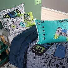 Kit Edredom Solteiro 5 Peças Infantil juvenil Diversão Gamer Menino Hipercal 400 Fios