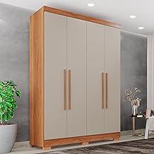 Guarda-roupa Casal 4 Portas 2 Gavetas França Cinamomo/Off-White