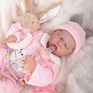 Bebê Reborn Boneca Menina Coelho Rosa Corpo de Silicone 48cm Pode Dar Banho (Menina Coelho)
