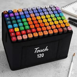 Caneta Marcador Para Colorir Desenho Profissional 24, 36, 48, 60, 80, 100, 120, 168 Cores Conjunto De Canetinhas Pontas Duplas Codificados por Cores Vivas para Desenho (120)