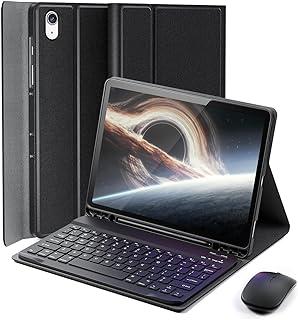 Capa Teclado para iPad 11ª A16 e iPad 10ª Geração 2025/2022 10,9/11 polegadas Capinha com Taclado [Suporte de lápis] com [Mouse] - Preto