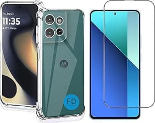 Kit Capa Capinha Anti-Impacto Premium Transparente + Película de Cerâmica 9D para Motorola Edge 50 – FD Acessórios.