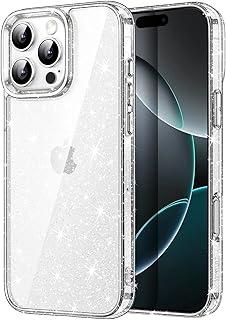JETech Capa Glitter para iPhone 16 Pro Max 6,9 Polegadas, Case Protetora de Telefone à Prova de Choque com Brilho Brilhante, Capinha Fofa e Brilhante para Mulheres e Meninas (Claro)