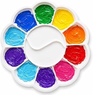 Paleta Godê de Pintura Flor com 12 Cavidades + Área Central para Mistura | Bandeja para Tintas Acrílicas, Guache e Aquarela | Leve, Reutilizável e Fácil de Limpar