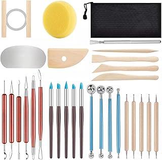 Kit Profissional de 30 Peças para Cerâmica Fria,Ferramentas em Aço Inoxidável para Modelar, Esculpir e Texturizar Argila,Ideal para Artesanato, Escultura e Hobbies Criativos