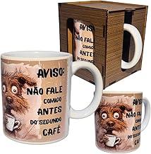 Caneca Porcelana Café Chá Caixa MDF Presente Xícara engraçada Desenho Cachorro Maluco Dia da Mulher