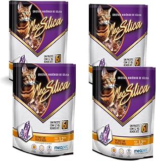 Kit 4 Areia Higiênica com Cristais de Sílica para Gatos 1,2kg Antiodor e Neutralizante Alta Durabilidade