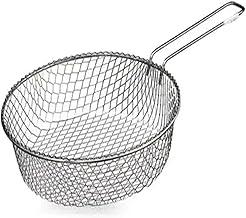 Peneira Escumadeira De Arame Metálico Para Fritura Cesto Redondo Com Cabo Longo Ideal Para Fritar Escorrer E Retirar Alimentos