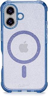 Customic Capinha Case Capa para Celular iPhone 16 (6.1"), Impactor Space Anti Impacto Proteção Militar 4 metros contra quedas, Compatível Mag-Safe, Antiamarelamento, Transparente com Glitter Azul