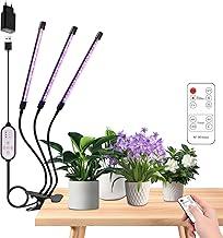 Luzes de cultivo para plantas de interior,Lâmpadas de planta de clipe,Lâmpadas de cultivo de plantas LED de espectro completo com pescoço de ganso flexível,3Timer,3Modes,9 Nível regulável (3 Cabeça)