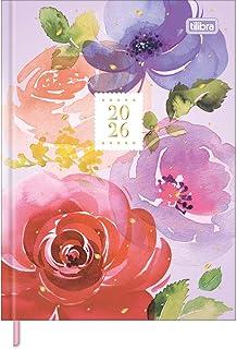 Tilibra - Agenda Costurada Diária 12,3 x 16,6 cm Feminine 2026 - Lilás - Bloom Where you are