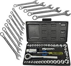 Kit Chave Combinada Boca Estrela Resistente 6a22mm Jogo Soquete Chave Catraca Canhão Pito Aço Carbono 52pçs