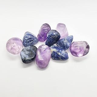 KIT 10 PEDRAS ROLADAS AMULETO ESTIMULANTE 5 SODALITAS E 5 AMETISTAS PROJEÇÃO ASTRAL AUMENTA A INTUIÇÃO PERCPÇÃO E TELEPATIA CRISTAL DA PROTEÇÃO ESPIRITUAL