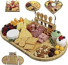LUMAI Kit Tábua Para Queijos e Frios Formato Coração com Facas, Garfos, Divisórias e Encaixe Magnético – Petisqueira de Bambu Modular para Servir Queijos, Frutas e Aperitivos
