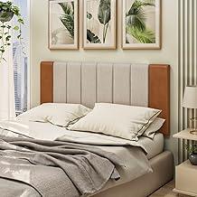 Cabeceira Estofada Dobrável Casal Cama Box Queen Linho Bege Premium 1,60 QUEEN. BEGE