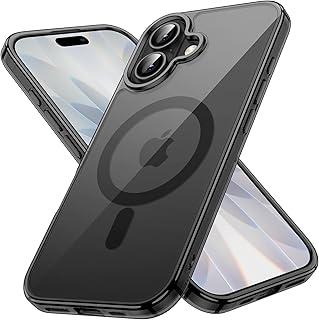 JETech Capa Magnética para iPhone 17 6,3 Polegadas Compatível com MagSafe, Case Protetora de Telefone à Prova de Choque, Parte Traseira Transparente Anti-Riscos (Preto)