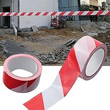 Fita Zebrada de Demarcação Vermelha e Branca 4,5cm x 100m Ideal para Sinalizar e Isolar Áreas de Risco, Segurança em Obras, Indústrias, Estacionamentos e Organização de Espaços