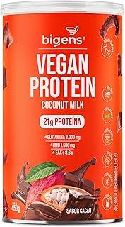 Vegan Protein coconut milk, 21g de proteína ervilha e arroz, GMO Free, Glutamina, HMB, EAAs, Vitaminas B Metil, 450g, Biogens (Cacau)