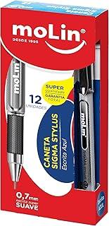 Caneta Esferografica Sigma Stylus 0.7mm Azul - Caixa com 12 Molin, Multicor