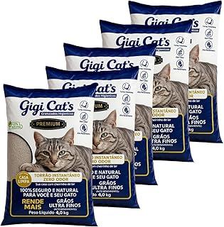 Areia Higiênica para Gatos Gigi Cat's Primium Betonita Anti Odor 100% Natural (Natural - 20kg)