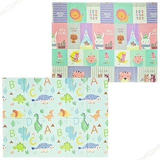 Tapete de Atividades Infantil Tatame Portátil dos Bebês e Crianças, Dupla Face, Dobrável, Macio, Gigante - Fácil de Guardar (BICHOS) com 15% de desconto por R$ 76,49 na amazon