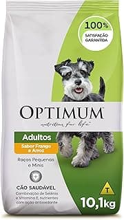 Ração Optimum para Cães Adultos Raças Pequenas e Minis Sabor Frango e Arroz 10,1kg
