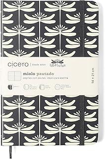 CADERNETA CICEROS LIBELULAS PAUTADO 14X21 PRETO