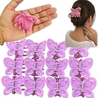 12 Piranha reresilha de Cabelo Borboleta Rosa claro grande Feminina moda verao