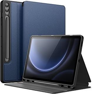JETech Capa para Samsung Galaxy Tab S9 FE+ / S9 FE Plus 12,4 Polegadas com S Pen Suporte de Lápis, Suporte Fólio Slim Tampa Protetora Mesa, Ângulo de Visão Dupla (Azul-marinho)