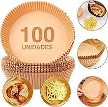 Kit com 100 Folhas Descartáveis Formas de Papel Antiaderente para Air Fryer para Cozimento Saudável Sem Óleo (100)