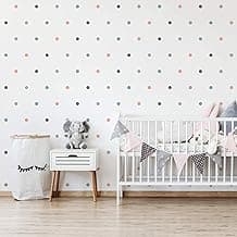 Adesivo de Parede Infantil Bolinhas Coloridas Cinza Coral Verde para Quarto 144un
