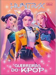 Tilibra - Caderno Brochura Universitário Guerreiras do K-Pop 80 Folhas - Capa Laranja E Rosa 3 Meninas