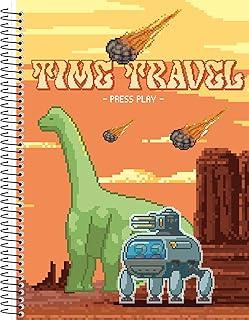 Caderno Brochura Animativa, Capa Dura, Pixel Kraft, 80 Folhas, Pacote com 5