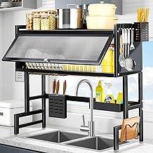 BEMMY Escorredor de Pratos, 85 * 80cm Sobre a Pia Organizador de Armazenamento para Cozinha Pequena com Tampa Que Economiza Espaço. A única Loja Autorizada "Bemmy-BR".