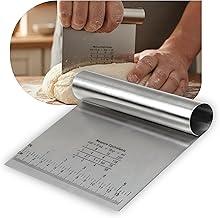 Espátula para Confeitaria Panificação Aço Inox Cortar Raspar Confeitar Temperar Dividir Massa Sovada Chocolate Bolo Com Régua 15 CM Leve e De Fácil Manuseio Antiaderente
