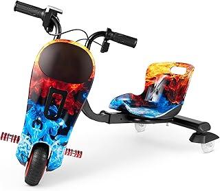 Patinete Eletrico Triciclo,Triciclo Eletrico Drift,com LED, Música e Bluetooth,4 Alturas,Suporta Até 65kg,para Parques,Comunidades ou Brincadeiras ao ar Livre