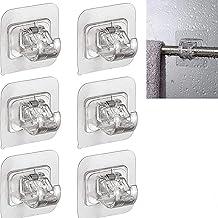 3 Pares de Ganchos Auto Adesivo Parede Cortina Varão Toalha Banheiro 6un (Transparente)