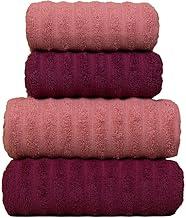 Jogo de Toalhas Fio Penteado Gigante 4 Peças - Soft (Marsala + Coral)