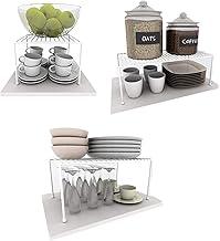 Kit Organizador Armário Cozinha Prateleira Aramado Aço 3 Un Branco