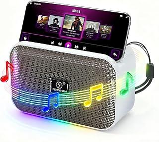 Caixa de Som Portátil RGB Bluetooth de 10 W, Som Estéreo, Pequena Caixa de Som Sem Fio Para Ambientes Externos, Bateria de 4 Horas,Caixa de Som Sem Fio Ideal Para Viagens, Banho, Festas e Casa(Preto)