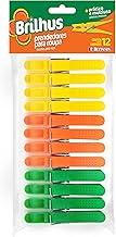 Brilhus - Prendedor de Roupas Plástico, Amarelo, laranja e verde, Bettanin