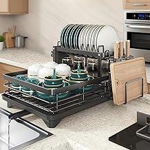 Escorredor de Louça Inox 2 Andares - Prateleira para Pia com Dreno Giratório 360°, Capacidade Grande para Pratos, Copos, Talheres e Tábua