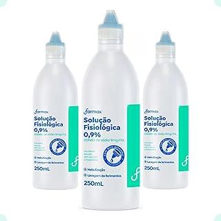 Soro fisiológico 0,9% 250ml Kit com 3 unidades Lavagem Ferimentos Lentes Nebulização