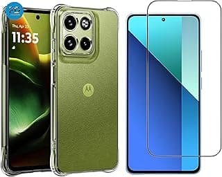 Kit Capa Capinha Anti-Impacto Premium Transparente + Película de Cerâmica 9D para Motorola Moto G75.