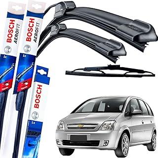 Palheta Limpador Parabrisa Bosch Aerofit Par de Palheta Limpadora Dianteiro + Traseiro Gm meriva 2004 à 2012