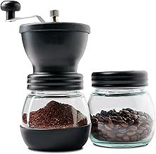 Moedor de Café Manual Com Regulagem De Gramatura E Recipiente Extra para Grãos, Mó Burr Cerâmico, Preto
