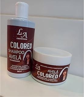 Kit Shampoo e Máscara Tonalizante Avelã - Acobreado Chocolate Morena Iluminada - Sem Amônia Resultado 100% Natural - 2 x 300g – Efeito Natural, Brilho Intenso e Cobertura Gradual - AVELÃ